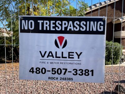 Coroplast Valley Fire Restoration No Tresspassing