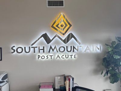 Lobby Sign South Mountain Post Acute
